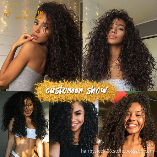 Rebecca Brazilian Hair Bundles With Closure And Frontal  4*4 Kinky Curly Human Hair Weave Bundles Lace Closure And Frontal